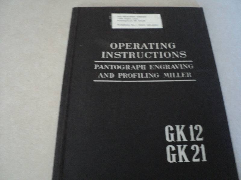 lot 91 image: Machine Tool Manual  Deckel GK12 &...