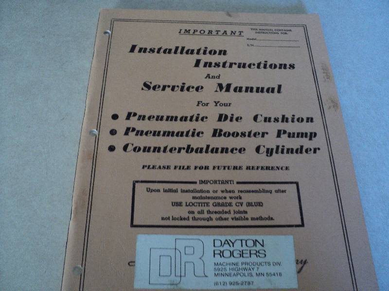lot 94 image: Machine Tool Manual  Dayton Rogers...