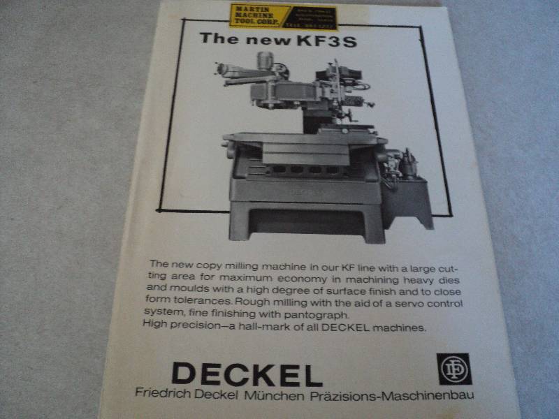 lot 96 image: Machine Tool Manual  Deckel KF3S M...