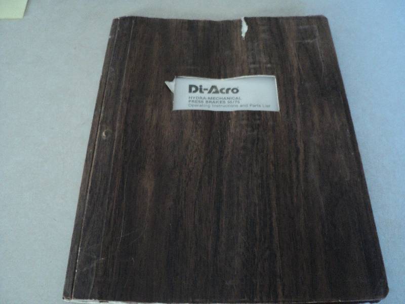 lot 98 image: Machine Tool Manual  Di-Acro 55  ...