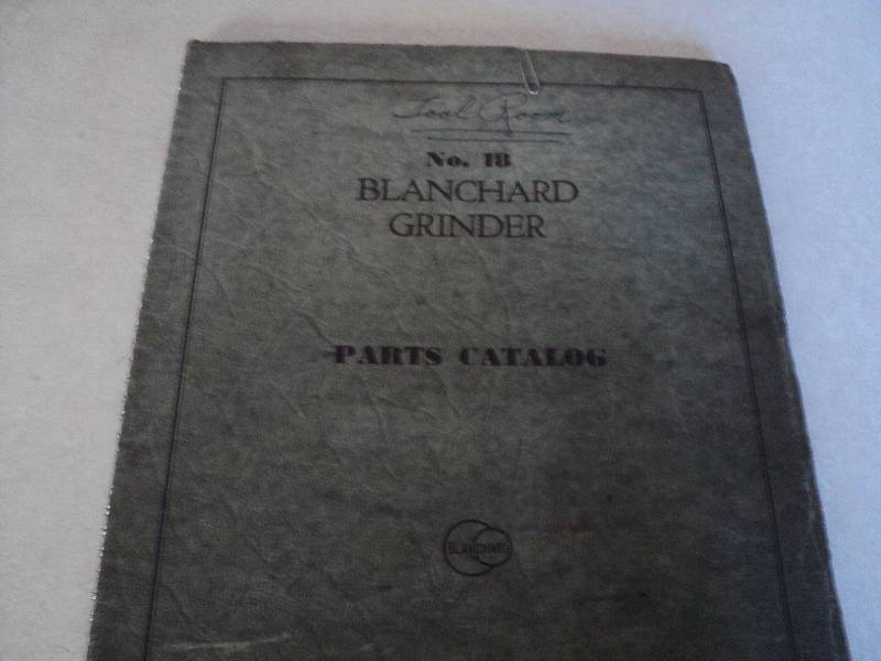 lot 104 image: Machine Tool Manual  Blanchard No....