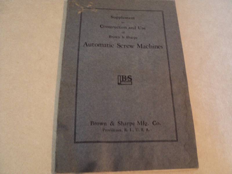 lot 106 image: Machine Tool Manual  Browne & Shar...