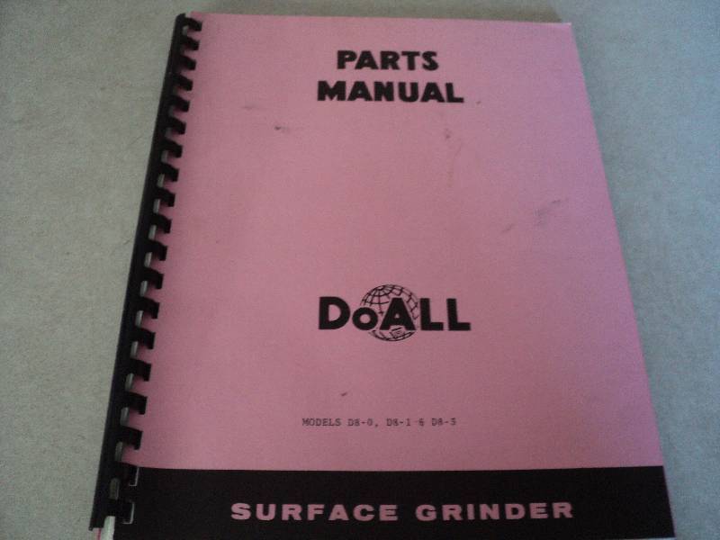 lot 107 image: Machine Tool Manual  DoAll D8 Surf...