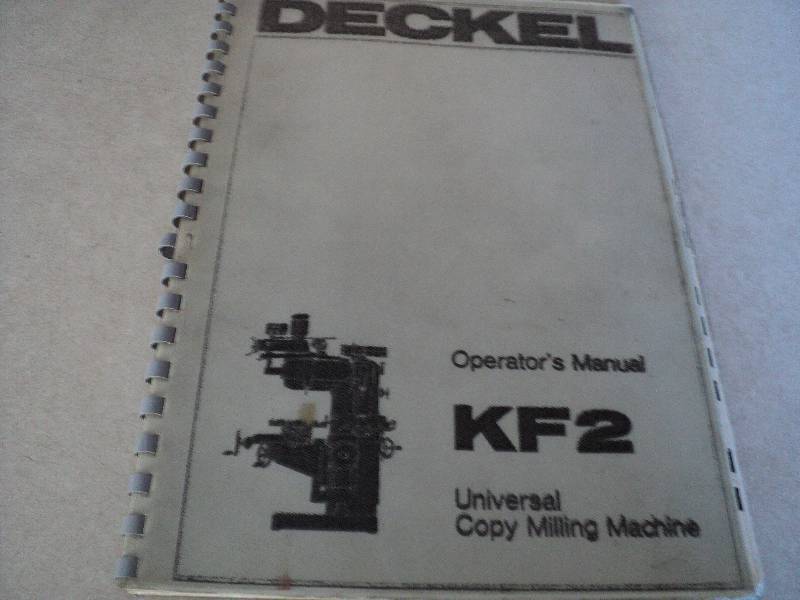 lot 111 image: Machine Tool Manual  Deckel KF2 Co...