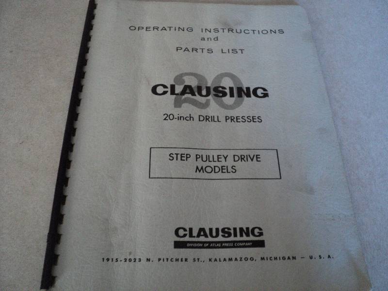 lot 116 image: Machine Tool Manual  Clausing 20...