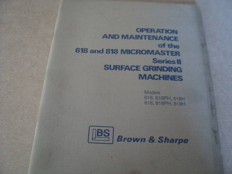 lot 120 image: Machine Tool Manual  Brown & Sharp...