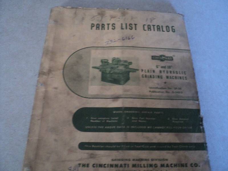 lot 122 image: Machine Tool Manual  Cincinnati Mi...