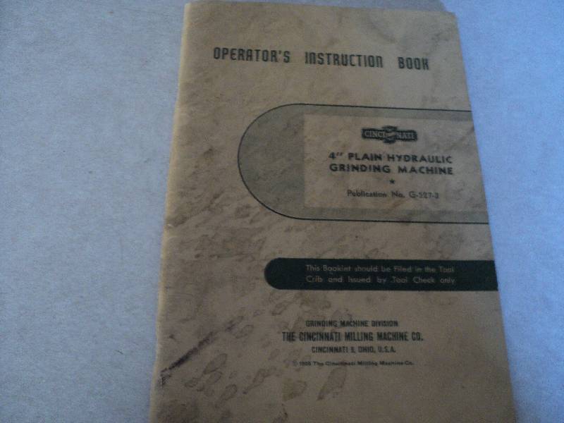 lot 124 image: Machine Tool Manual  Cincinnati Mi...