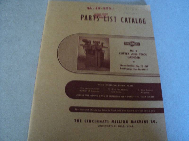lot 127 image: Machine Tool Manual  Cincinnati Mi...