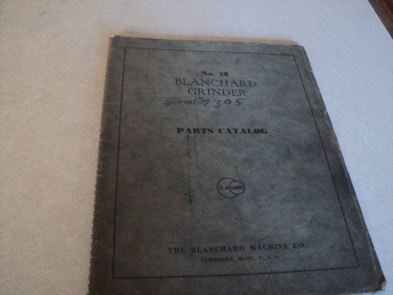 lot 129 image: Machine Tool Manual  Blanchard No....