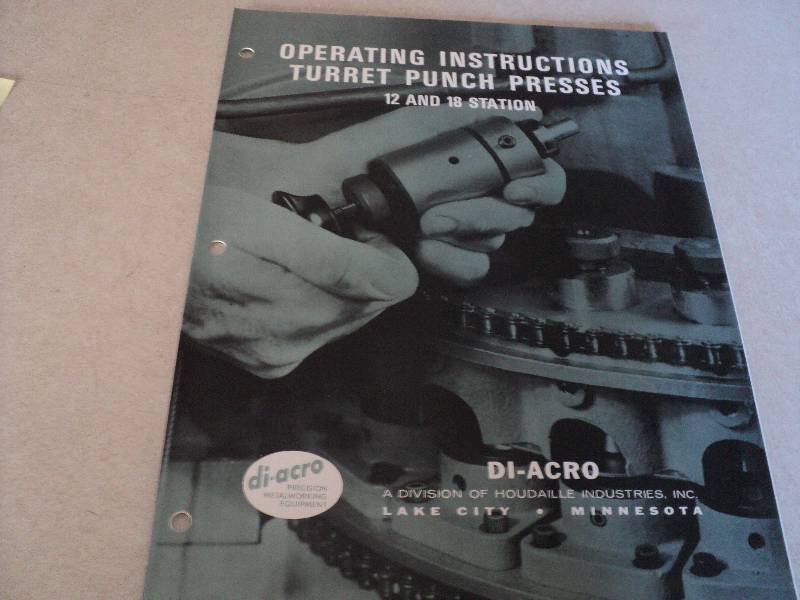 lot 134 image: Machine Tool Manual Di-Acro 12 & 1...