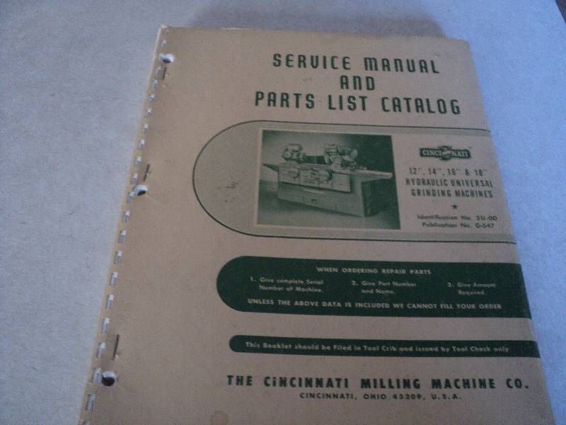 lot 135 image: Machine Tool Manual  Cincinnati Mi...