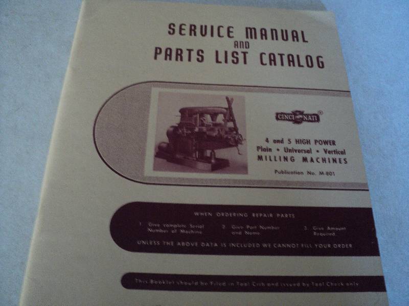 lot 137 image: Machine Tool Manual  Cincinnati Mi...