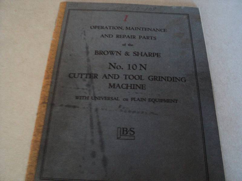 lot 140 image: Machine Tool Manual  Brown & Sharp...