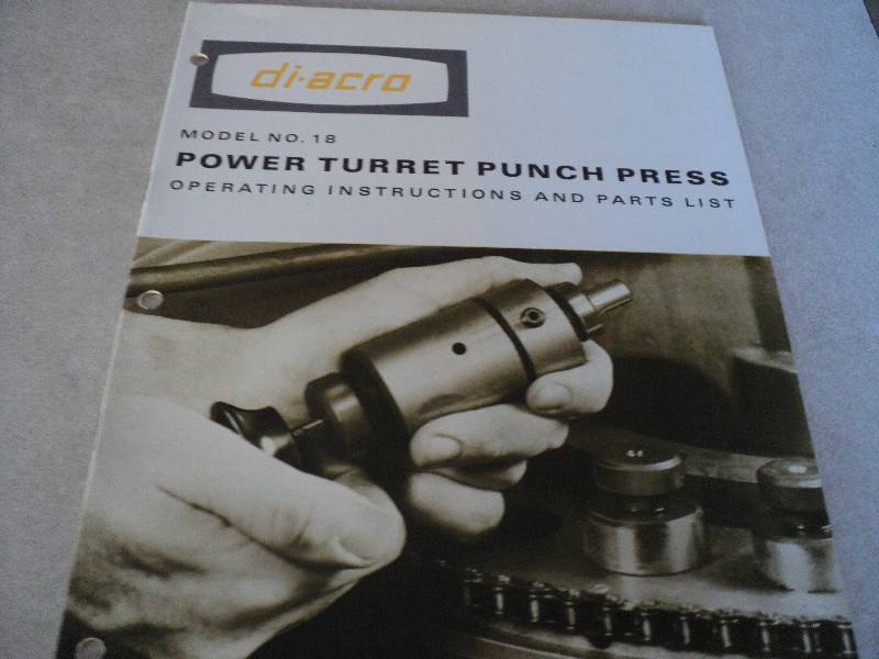 lot 141 image: Machine Tool Manual  Di-Acro No. 1...