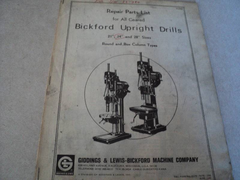 lot 142 image: Machine Tool Manual  Giddings & Le...