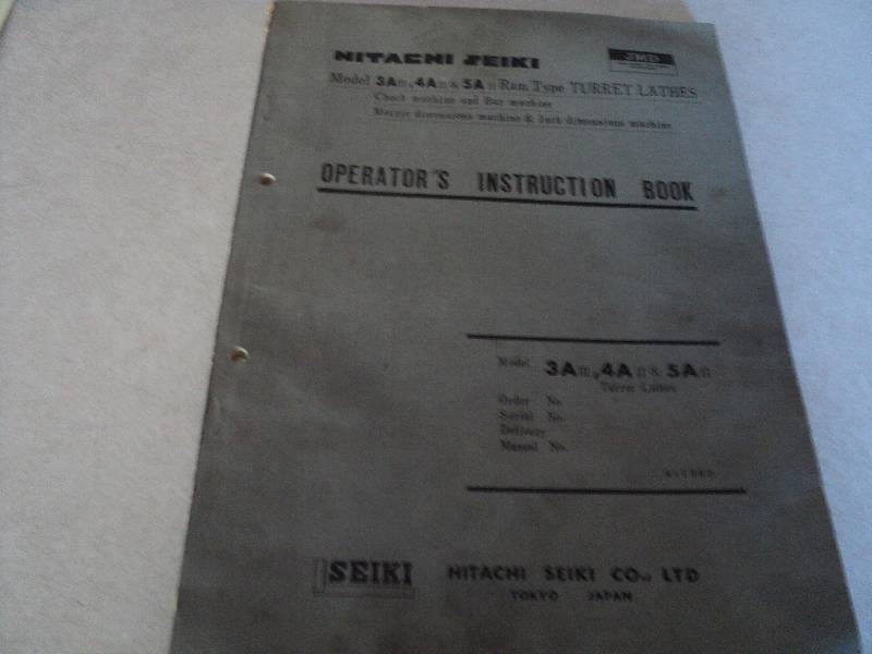 lot 148 image: Machine Tool Manual  Hitachi Seike...