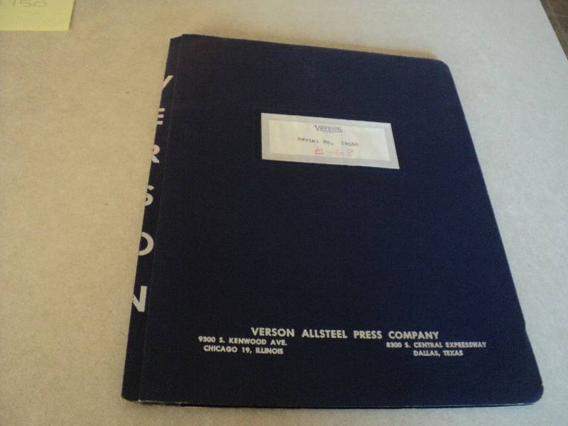 lot 150 image: Machine Tool Manual  Verson B-68 J...