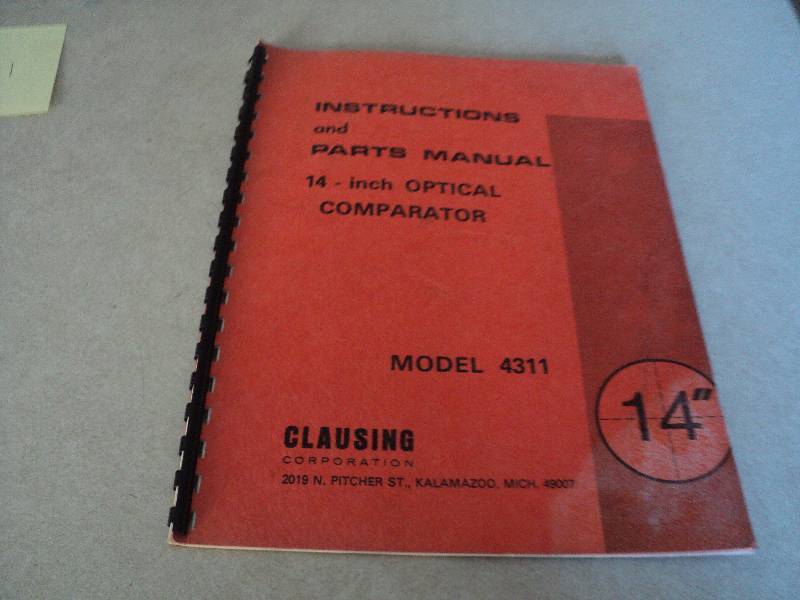 lot 151 image: Machine Tool Manual  Clausing 4311...