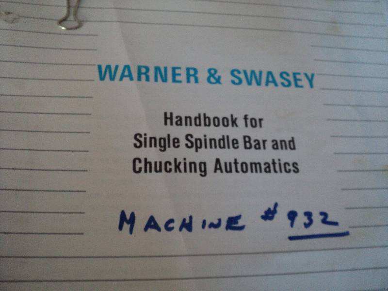 lot 155 image: Machine Tool Manual  Warner & Swas...