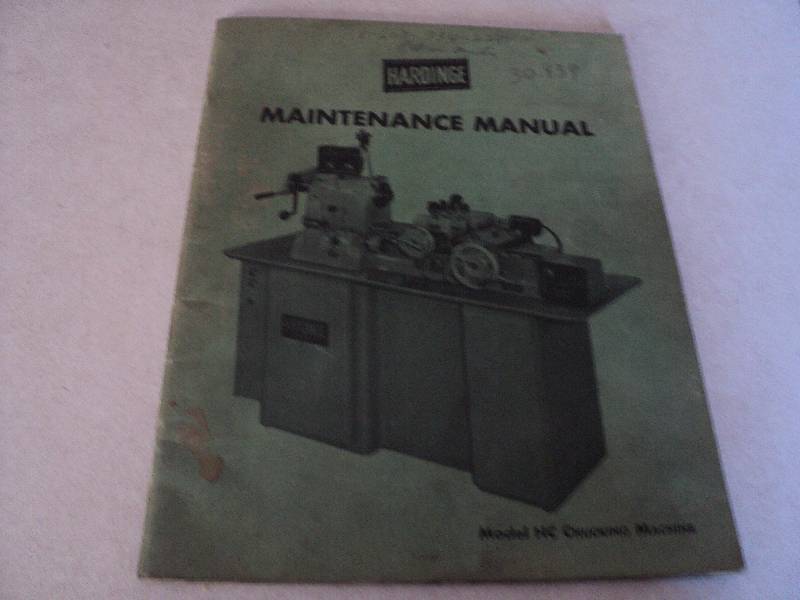 lot 159 image: Machine Tool Manual  Hardinge HC C...
