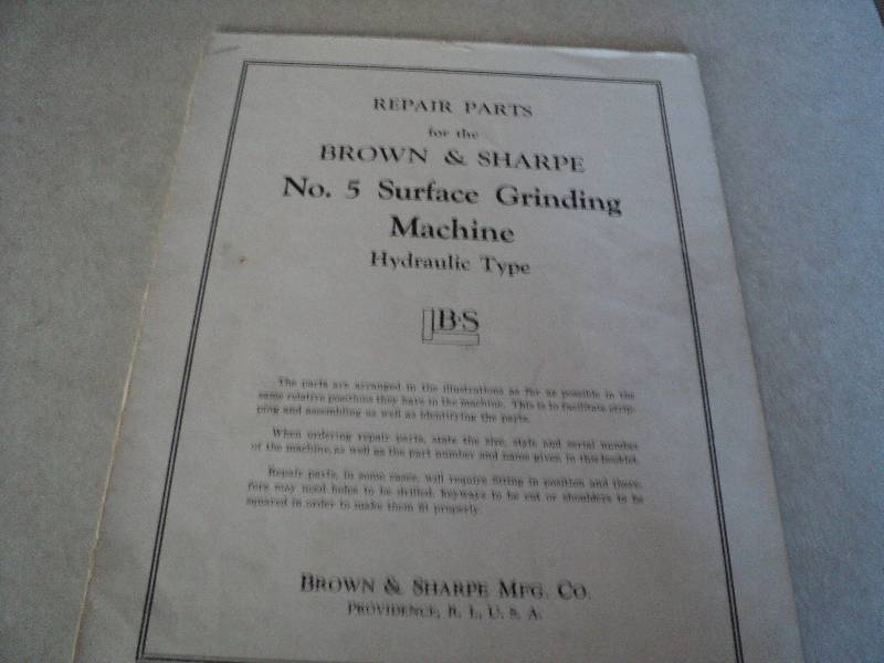 lot 164 image: Machine Tool Manual  Brown & Sharp...