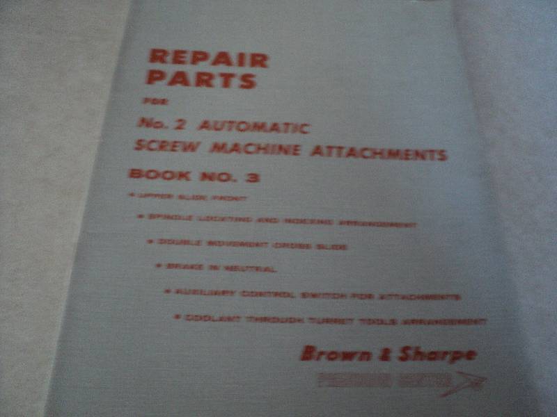 lot 166 image: Machine Tool Manual  Brown & Sharp...