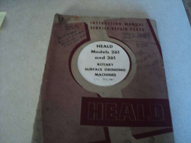 lot 167 image: Machine Tool Manual  Heald 261 & 3...