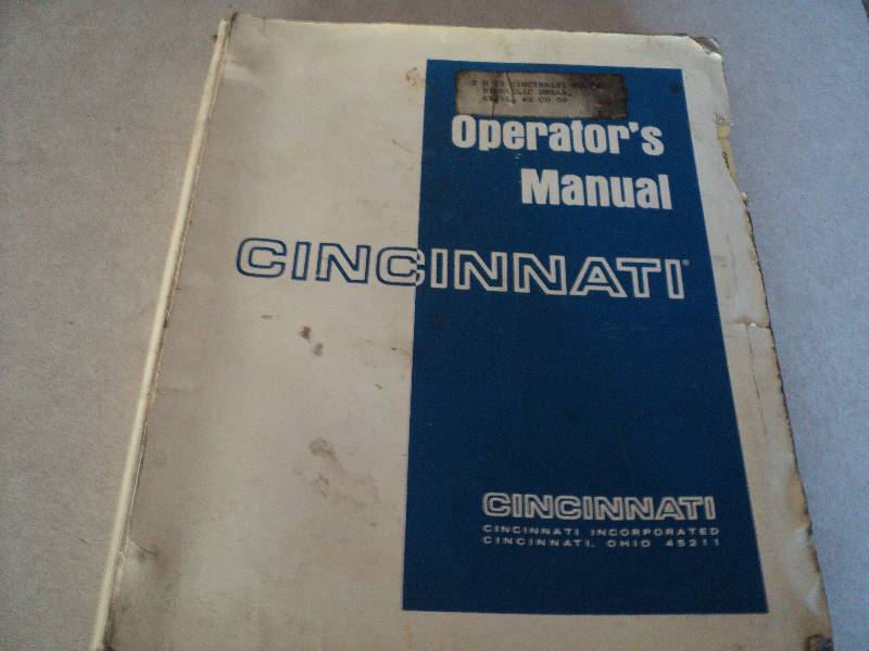 lot 170 image: Machine Tool Manual  Cincinnati 2H...