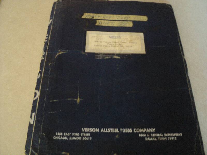 lot 178 image: Machine Tool Manual  Verson Allste...