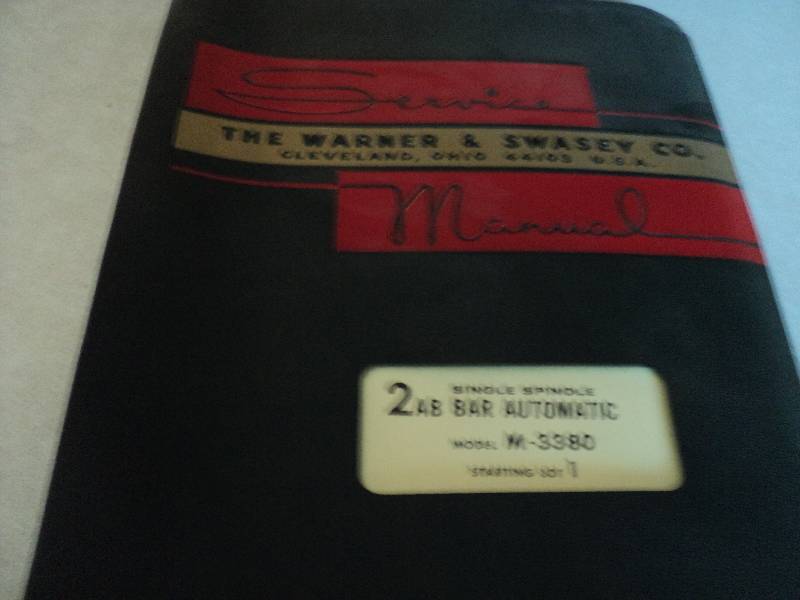 lot 184 image: Machine Tool Manual  Warner & Swas...
