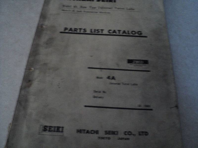 lot 186 image: Machine Tool Manual  Hitachi Seike...