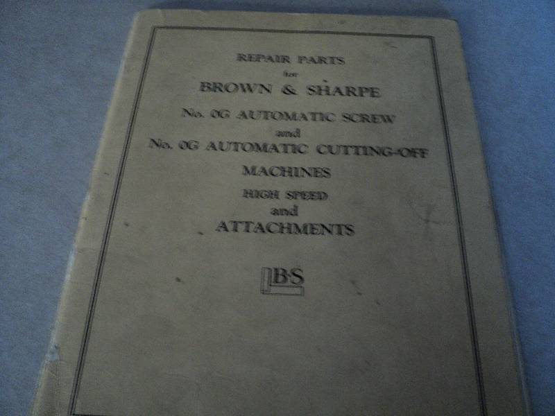 lot 189 image: Machine Tool Manual  Brown & Sharp...