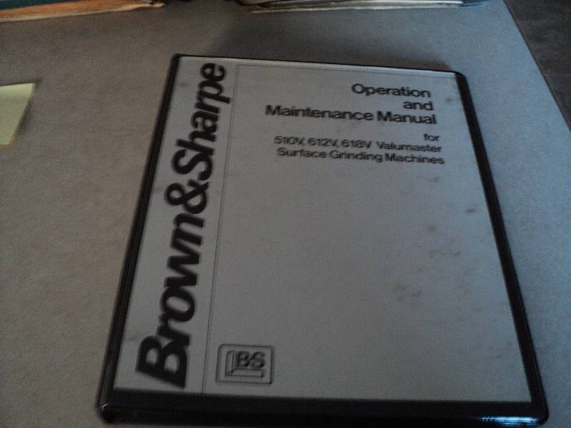 lot 195 image: Machine Tool Manual  Brown & Sharp...