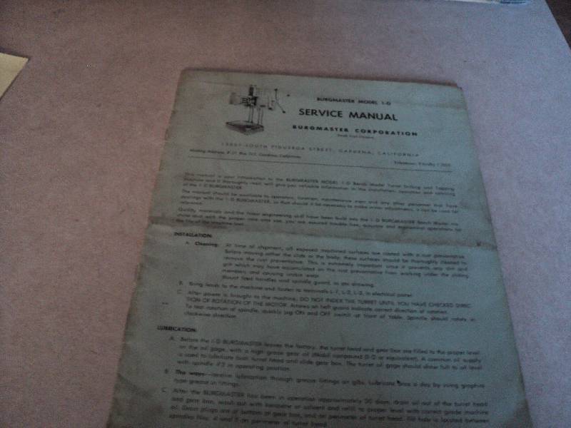 lot 196 image: Machine Tool Manual  Burgmaster 1-...