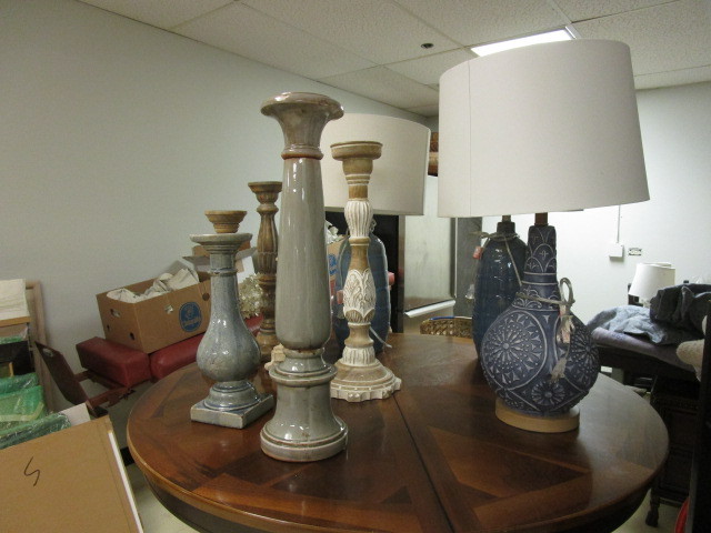 COLOR COORDINATED LAMPS AND CANDLE STANDS
