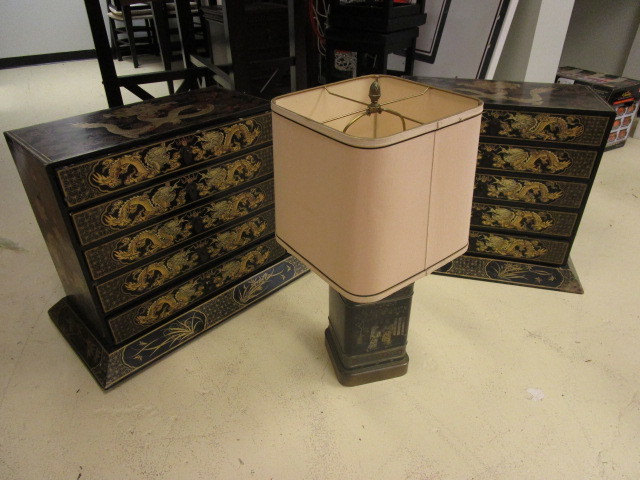 ASIAN ACCENT TABLES WITH LAMP