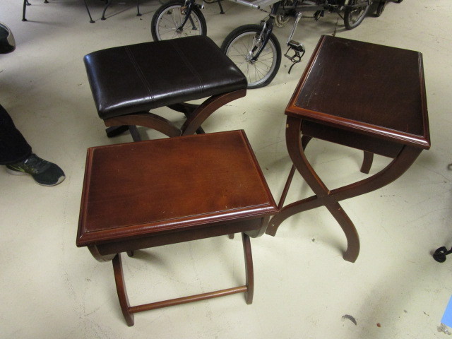NESTING TABLES AND OTTOMAN