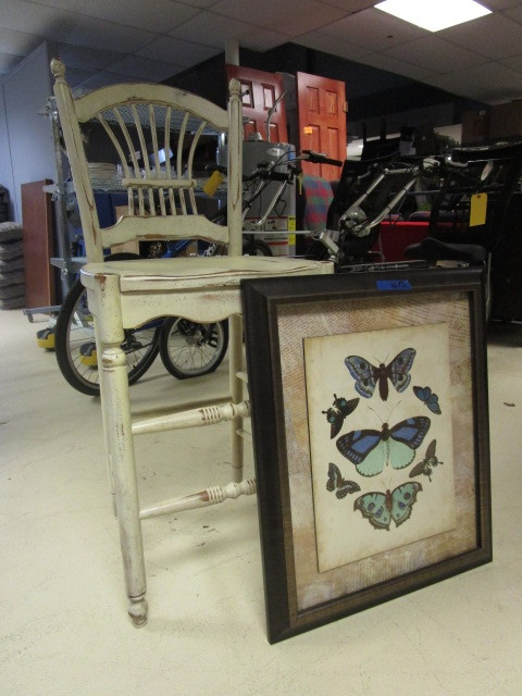 PAINTED CHAIR AND PICTURE