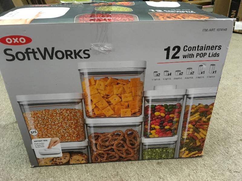 lot 8 image: OXO Softworks 12 Piece Container Set With Pop Lids not used
