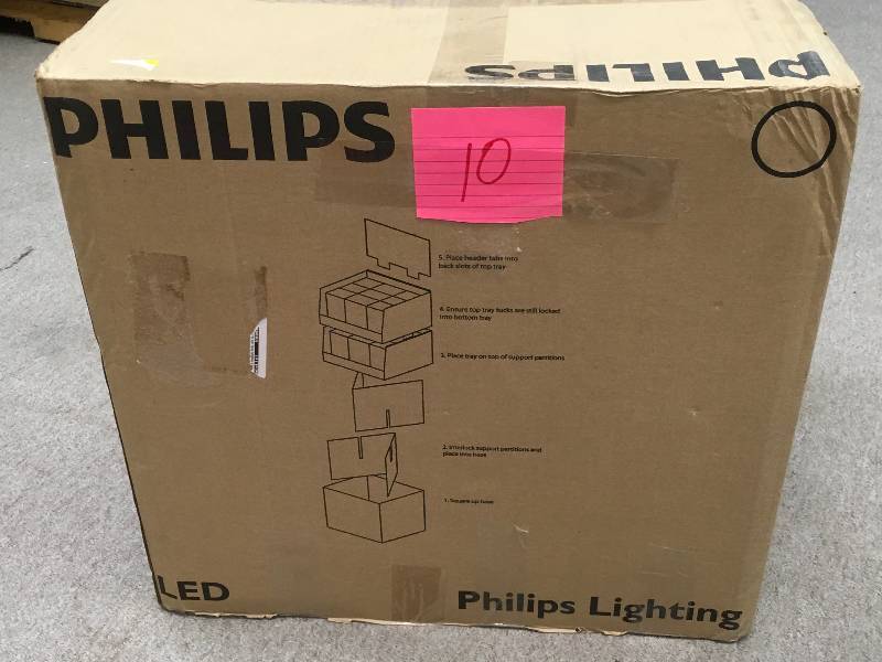 lot 10 image: Philips Slimstyle 65w LED Flood Lights Soft White (2 Pack)  CASE OF 16 PACKS (32) LAMPS not used