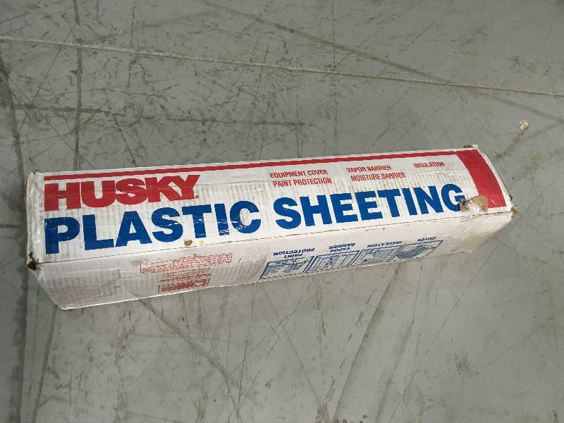 lot 21 image: Husky CF0620-50C Polyfilm, 6 Mil T, 20 Ft W X 50 Ft L, Clear,not used