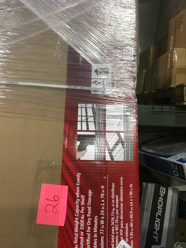 lot 26 image: Husky 77 in. W x 78 in. H x 24 in. D Steel Garage Storage Shelving Unit New