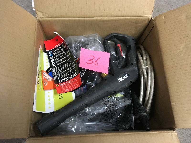 lot 36 image: Ryobi Electric Pressure Washer 1800 PSI Model # RY141812G in like new condition