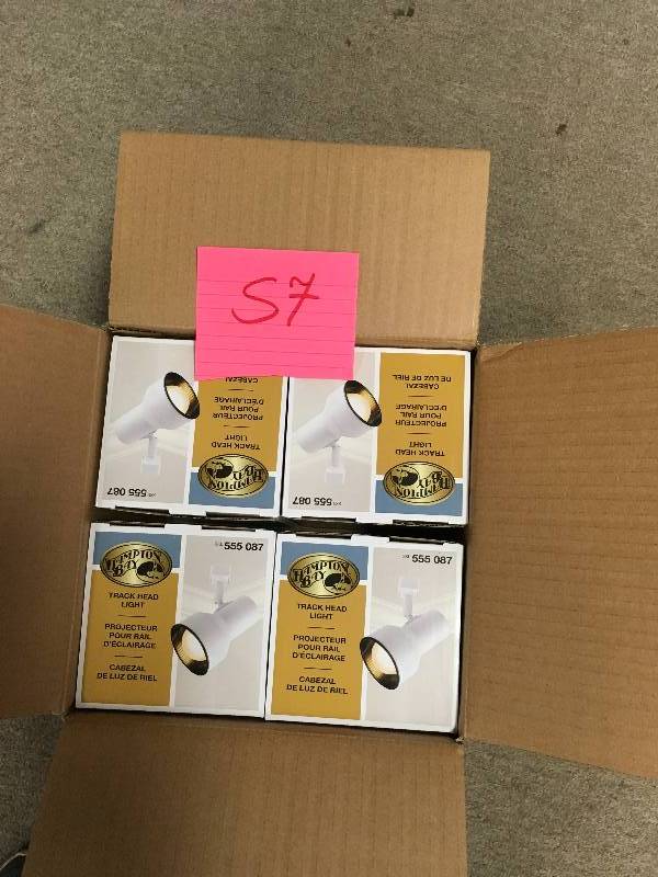 lot 57 image: LOT OF 4 Hampton Bay R20 White Step Cylinder Track Lighting Fixture new