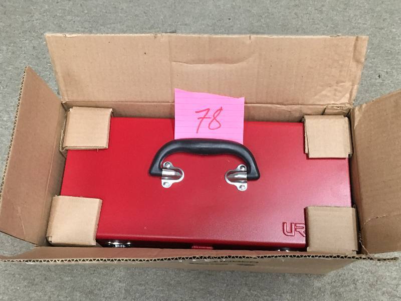 lot 77 image: URREA Heavy Duty Metal Tool Box - 16 in. X 7 in. X 7 in. new
