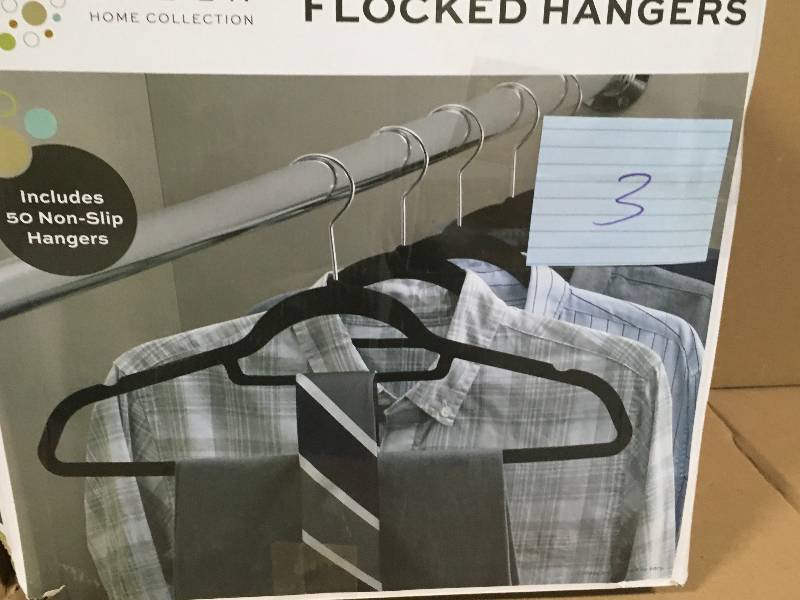 lot 3 image: Order Home Collection Hanger Flocked in Black open box not used