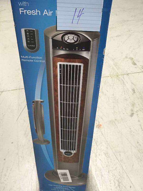 lot 14 image: Lasko Wind Curve 42 in. Oscillating Tower Fan with Fresh Air Ionizer in working condition