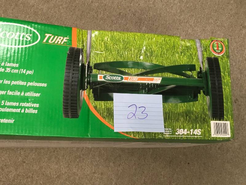 lot 23 image: Scotts 14 in. 5-Blade Manual Walk Behind Reel Mower in working condition