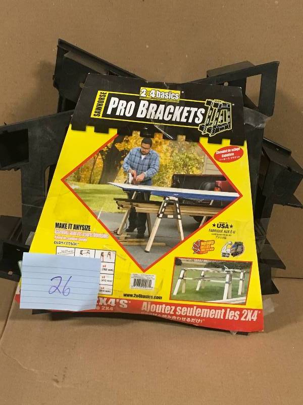 lot 26 image: 2 x 4 Basics Sawhorse Pro Bracket not used